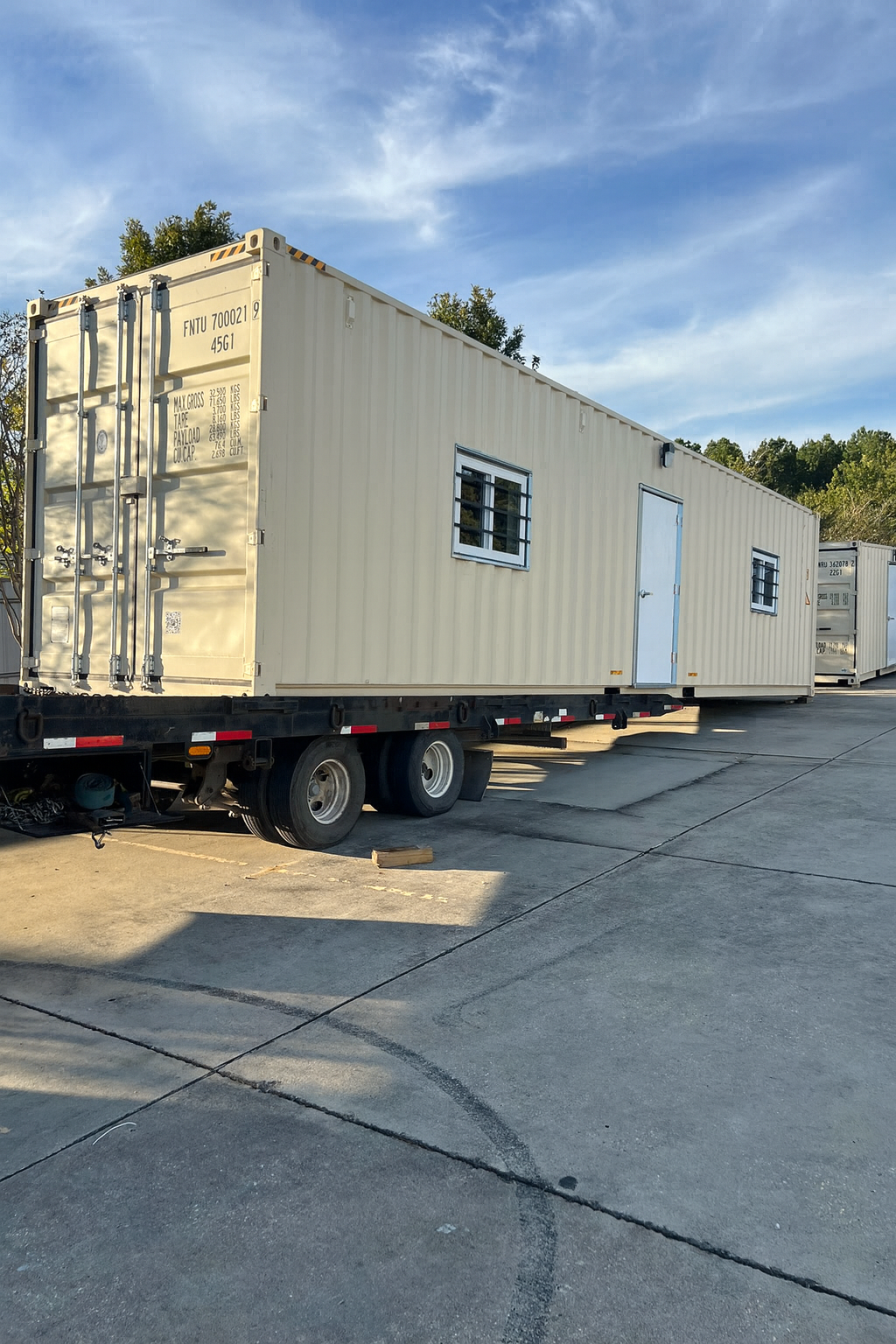 40ft mobile office container delivered to Bryan, TX jobsite